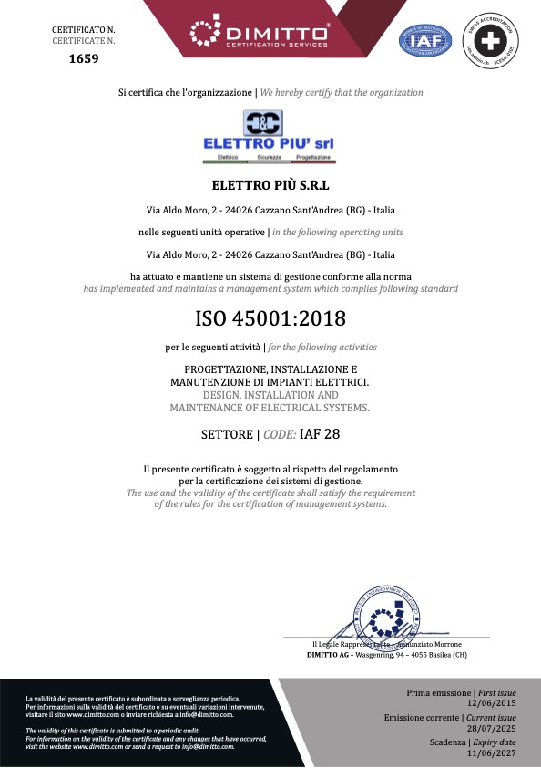 certificazione ISO 45001