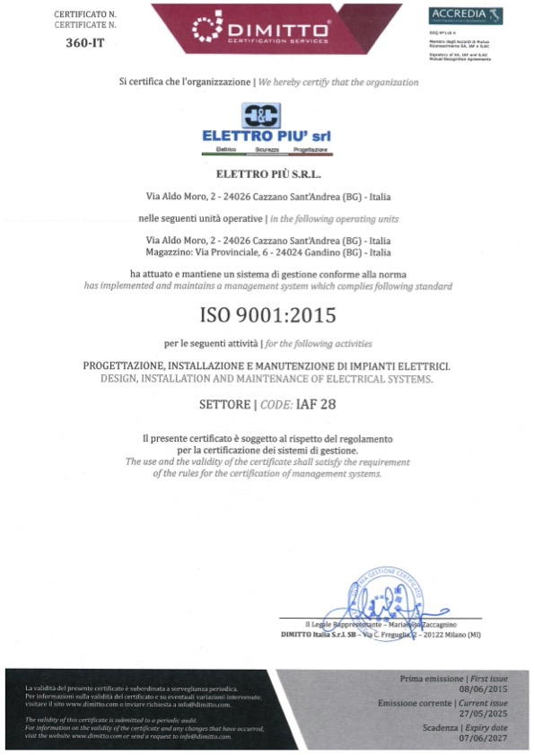 certificazione ISO 9001